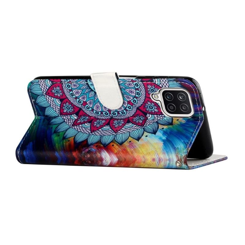 Flipové Pouzdro Na Samsung Galaxy A12 Květinová Mandala