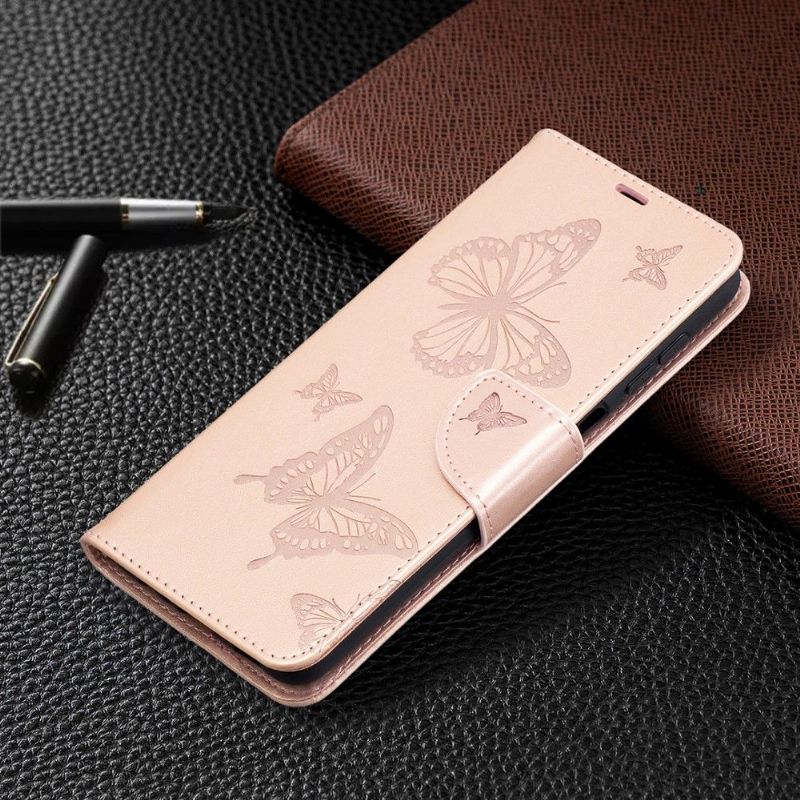 Flipové Pouzdro Na Samsung Galaxy A12 Motýli Podpůrných Funkcí