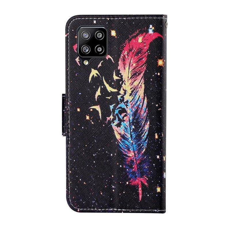 Flipové Pouzdro Na Samsung Galaxy A12 Peříčko