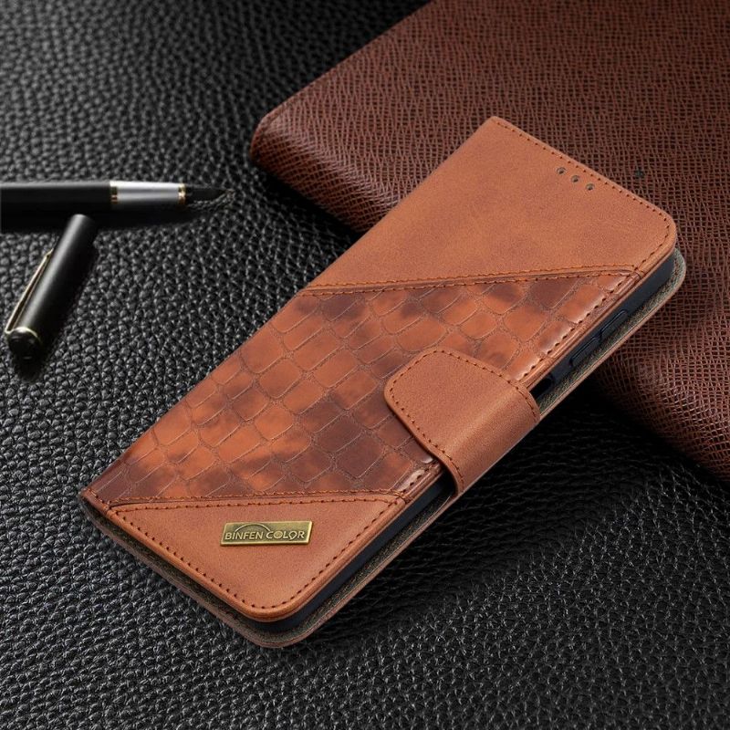 Kožené Pouzdro Na Samsung Galaxy A12 Kožený Efekt Croc Aspect