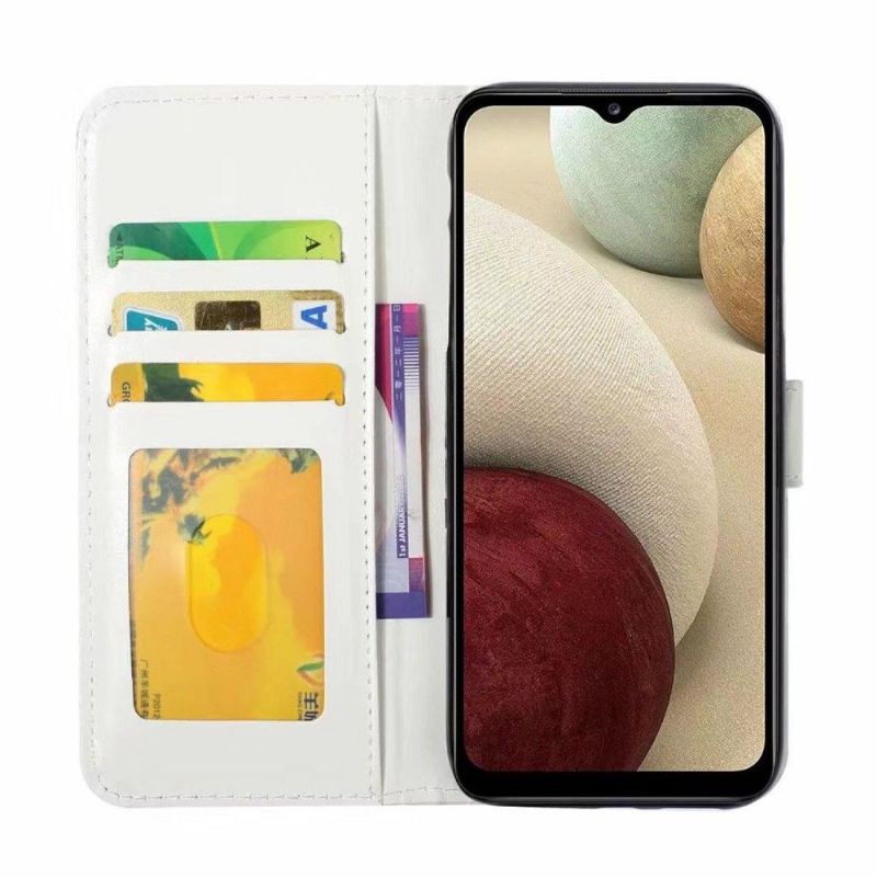 Kožené Pouzdro Na Samsung Galaxy A12 Paví Květ