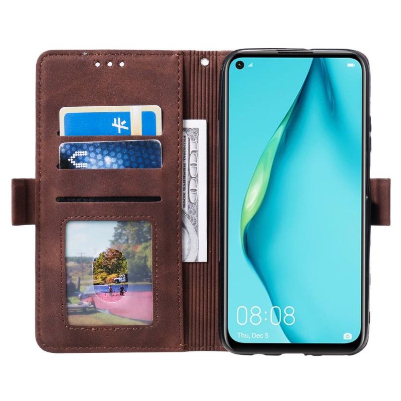 Kožené Pouzdro Na Samsung Galaxy A12 Peněženkové Pouzdro Vintage Kapesní Peněženka