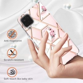 Kryt Na Samsung Galaxy A12 Mramorová A Květinová Koruna