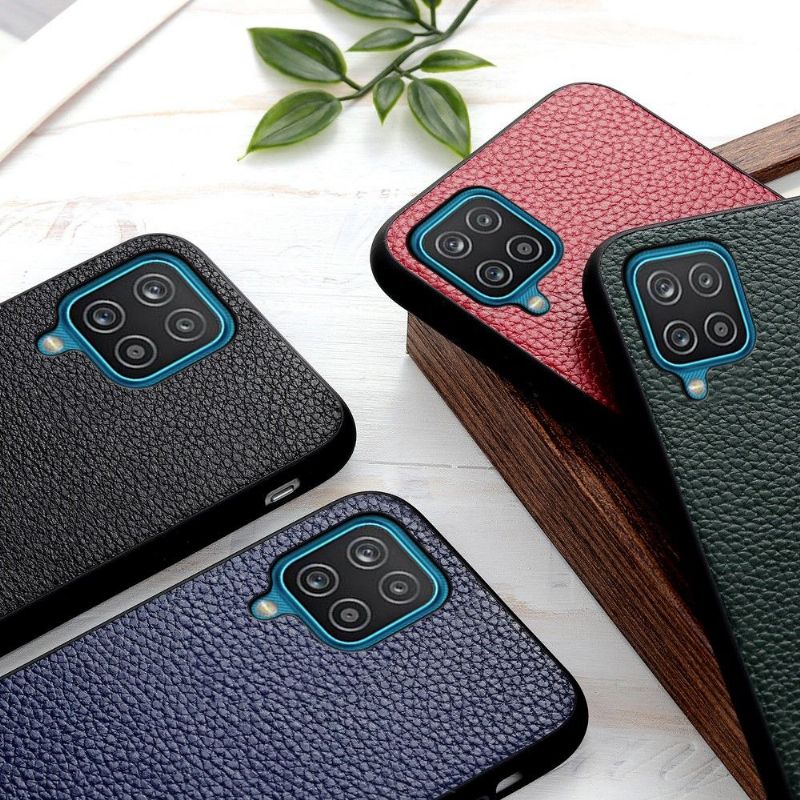 Kryt Na Samsung Galaxy A12 Zrnitá Pravá Kůže