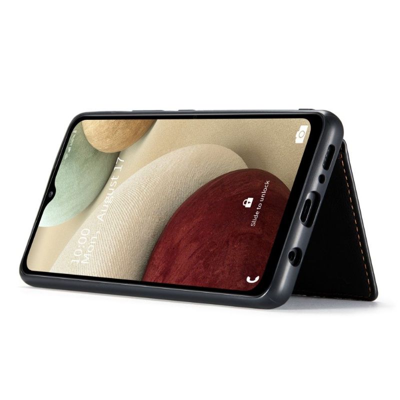 Kryty Na Mobil Na Samsung Galaxy A12 Kožený Efekt + Odnímatelný Držák Karty