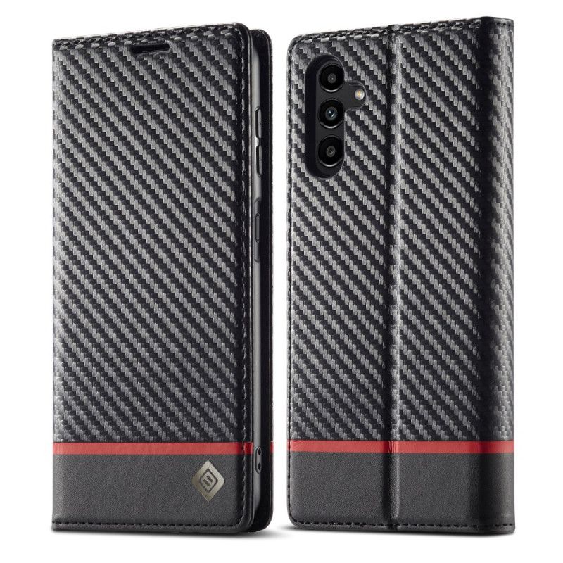 Kožené Pouzdro Folio Na Samsung Galaxy A55 5g Uhlíkové Vlákno Lc.imeeke