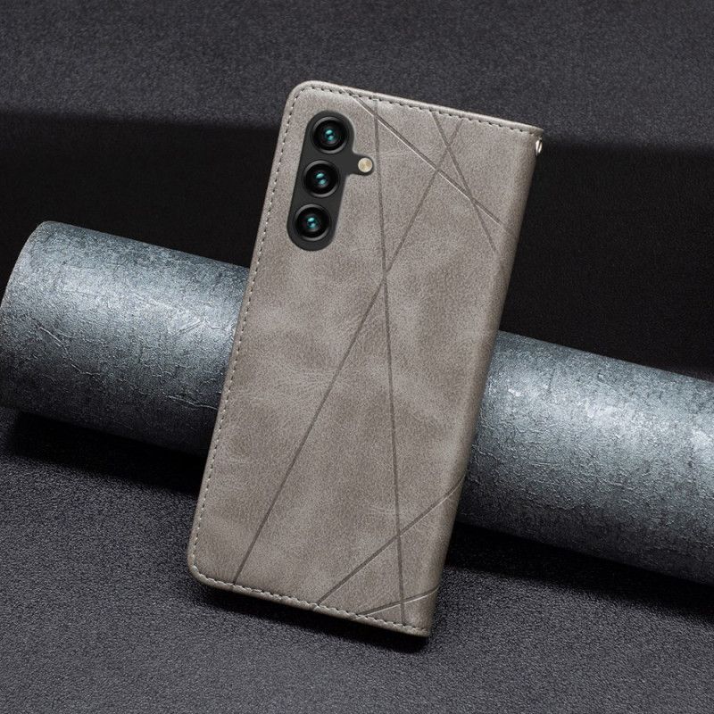 Kožené Pouzdro Folio Samsung Galaxy A55 5g Geometrie