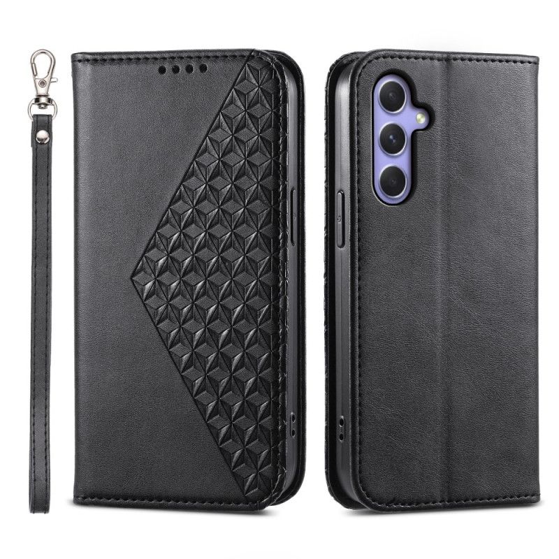 Kožené Pouzdro Samsung Galaxy A55 5g 3d Diamanty S Páskem