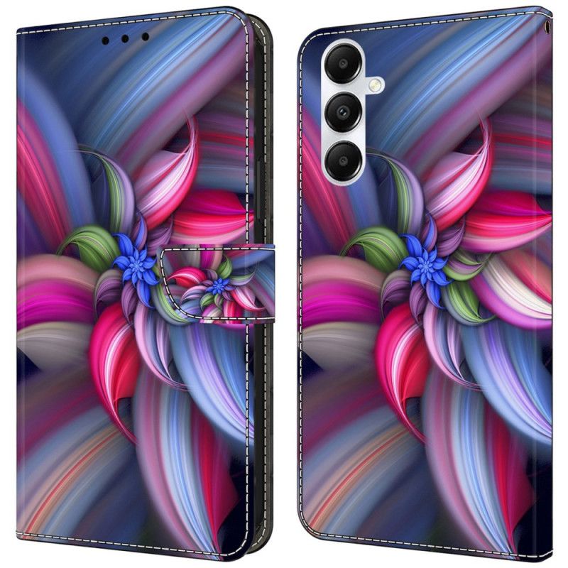 Kožený Kryt Na Samsung Galaxy A55 5g Květina V Barvě