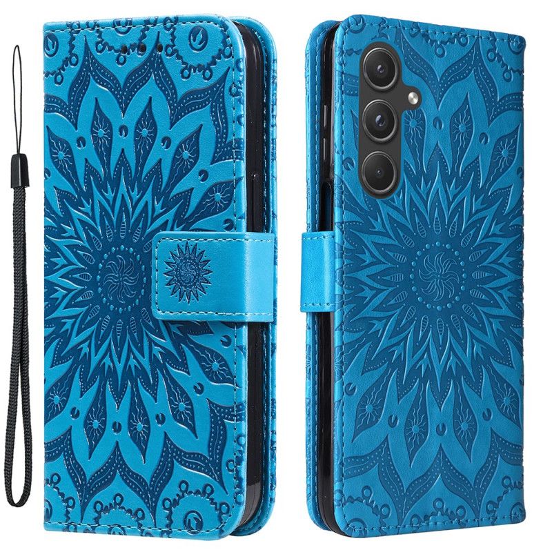 Kožený Kryt Samsung Galaxy A55 5g Báječná Mandala S Popruhem