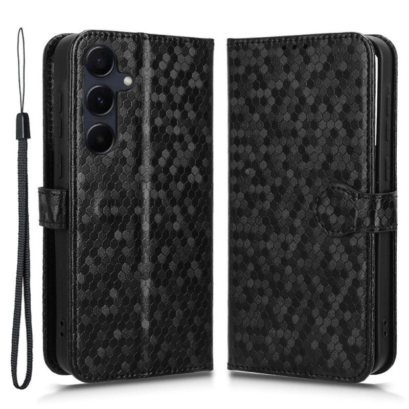 Kožený Kryt Samsung Galaxy A55 5g Lesklý Tečkovaný Pásek