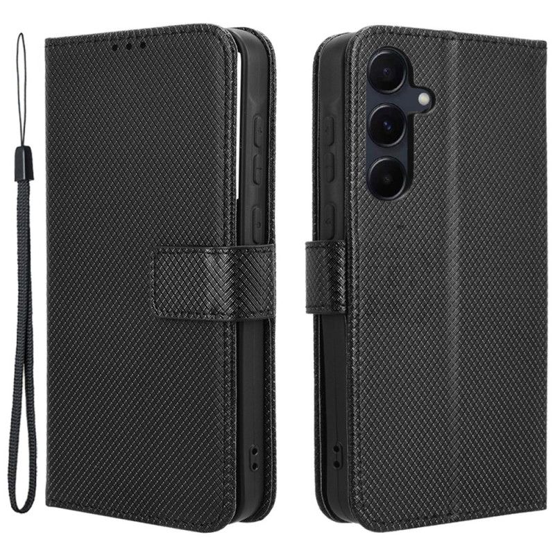 Kožený Kryt Samsung Galaxy A55 5g Texturovaný Design Popruhu