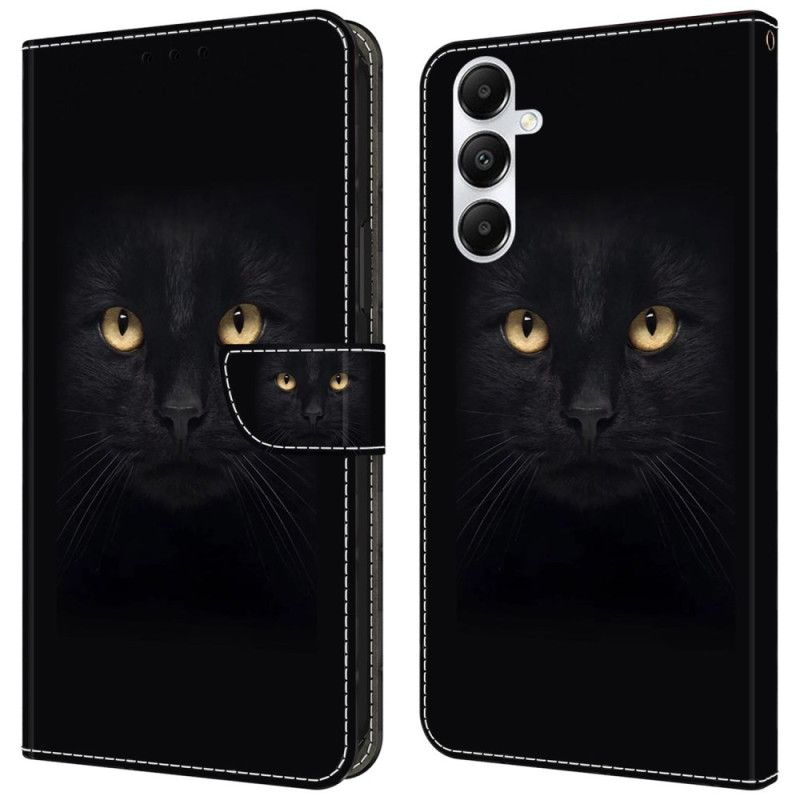 Kožený Kryt Samsung Galaxy A55 5g Černá Kočka