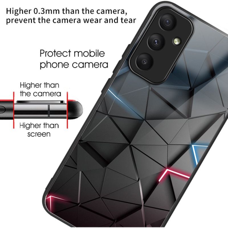 Kryt Samsung Galaxy A55 5g Tvrzené Sklo Černé Trojúhelníky