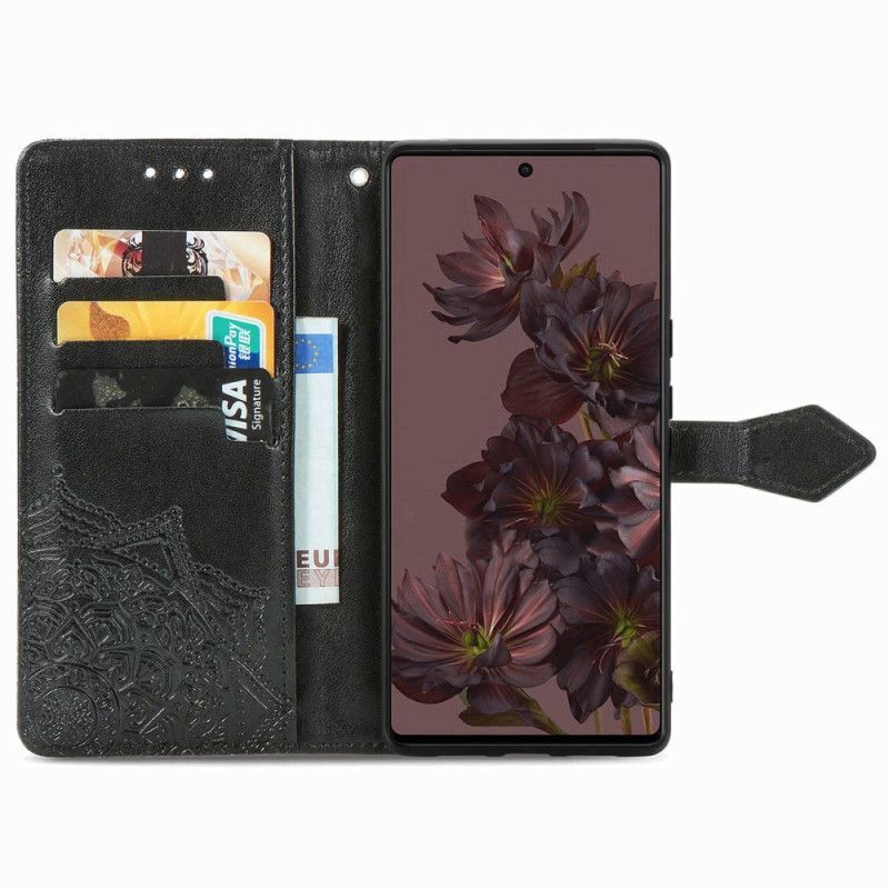 Flipové Pouzdro Na Google Pixel 7 Na Lana Strappy Retro Mandala