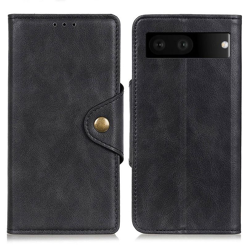 Flipové Pouzdro Na Google Pixel 7 Magnetické Tlačítko Z Umělé Kůže
