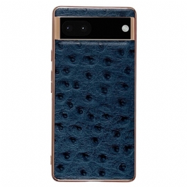 Kryty Na Mobil Na Google Pixel 7 Pravá Kůže V Pštrosím Stylu