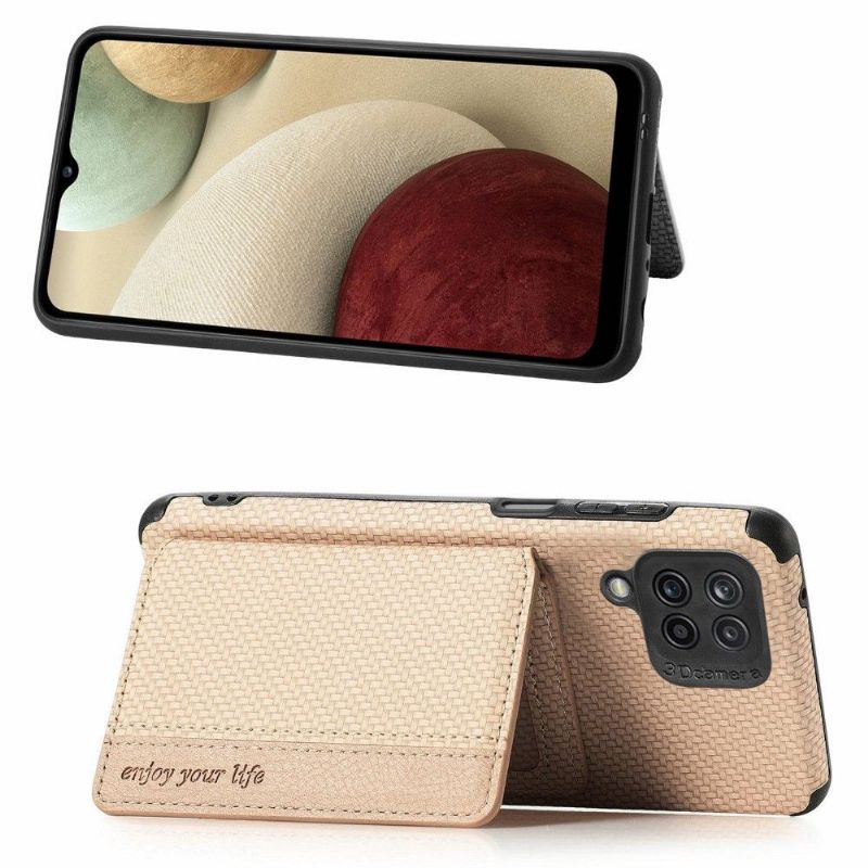 Kryt Na Samsung Galaxy M33 5G Funkce Podpory Držáku Karbonových Karet