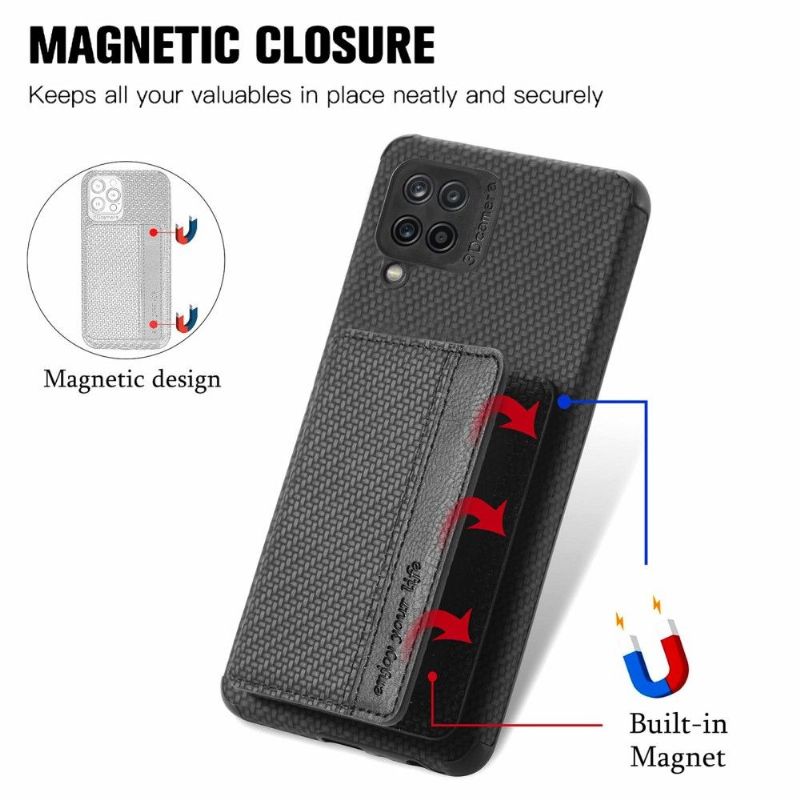 Kryt Na Samsung Galaxy M33 5G Funkce Podpory Držáku Karbonových Karet