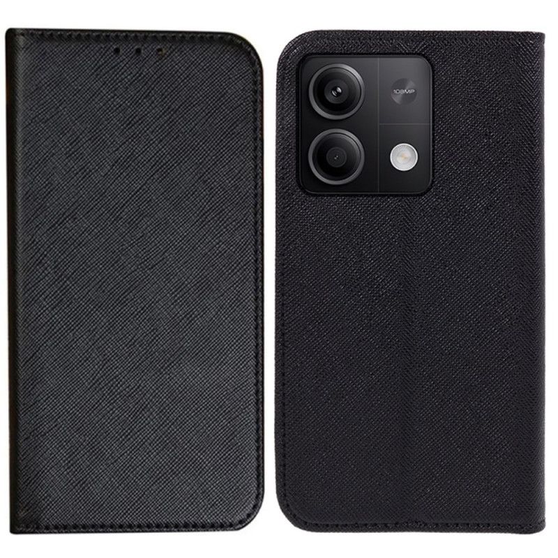 Kožené Pouzdro Folio Xiaomi Redmi Note 13 5g Křížová Textura