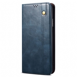 Kožené Pouzdro Folio Xiaomi Redmi Note 13 5g Voskovaná Imitace Kůže