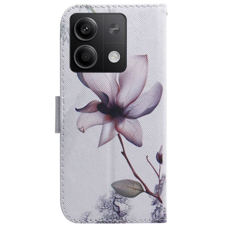 Kožený Kryt Na Xiaomi Redmi Note 13 5g Růžový Květ
