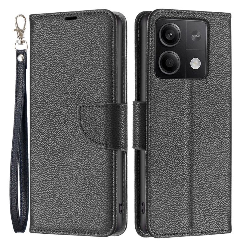 Kožený Kryt Na Xiaomi Redmi Note 13 5g Umělá Kůže Litchi S Řemínkem