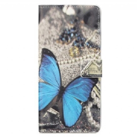 Kožený Kryt Xiaomi Redmi Note 13 5g Modrý Motýl