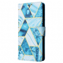 Kožený Kryt Xiaomi Redmi Note 13 5g Mramorový Efekt S Páskem