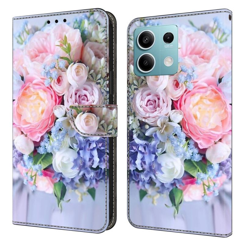 Kožený Kryt Xiaomi Redmi Note 13 5g Pastelové Květiny