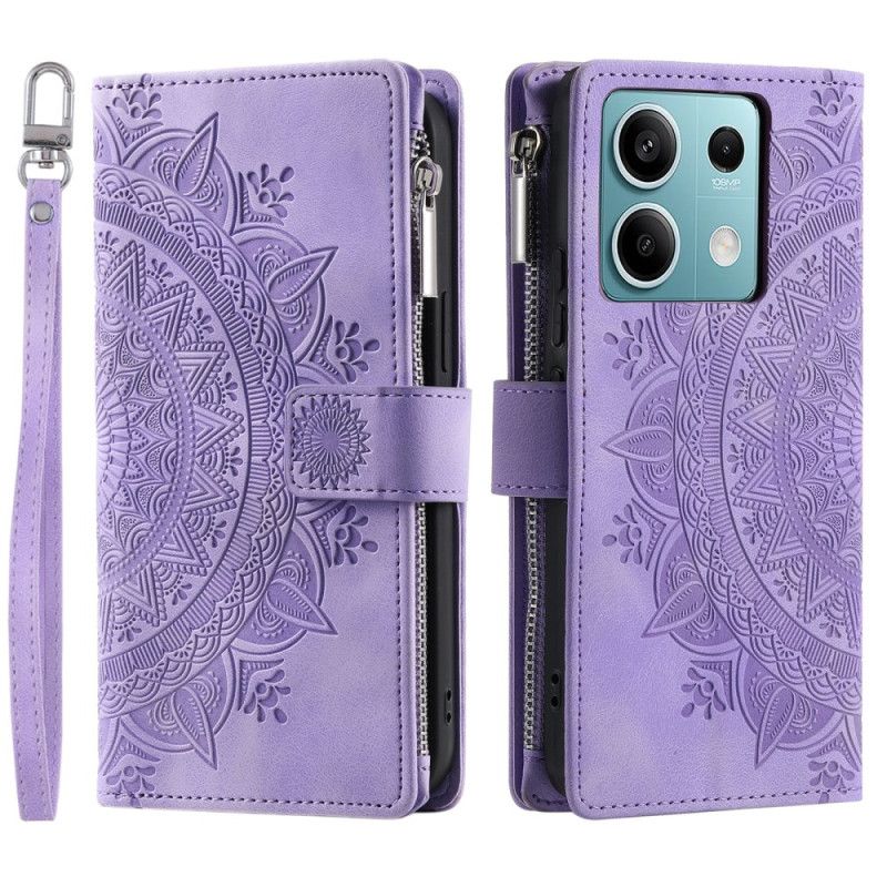 Kožený Kryt Xiaomi Redmi Note 13 5g Peněženka Na Řemínky Mandala