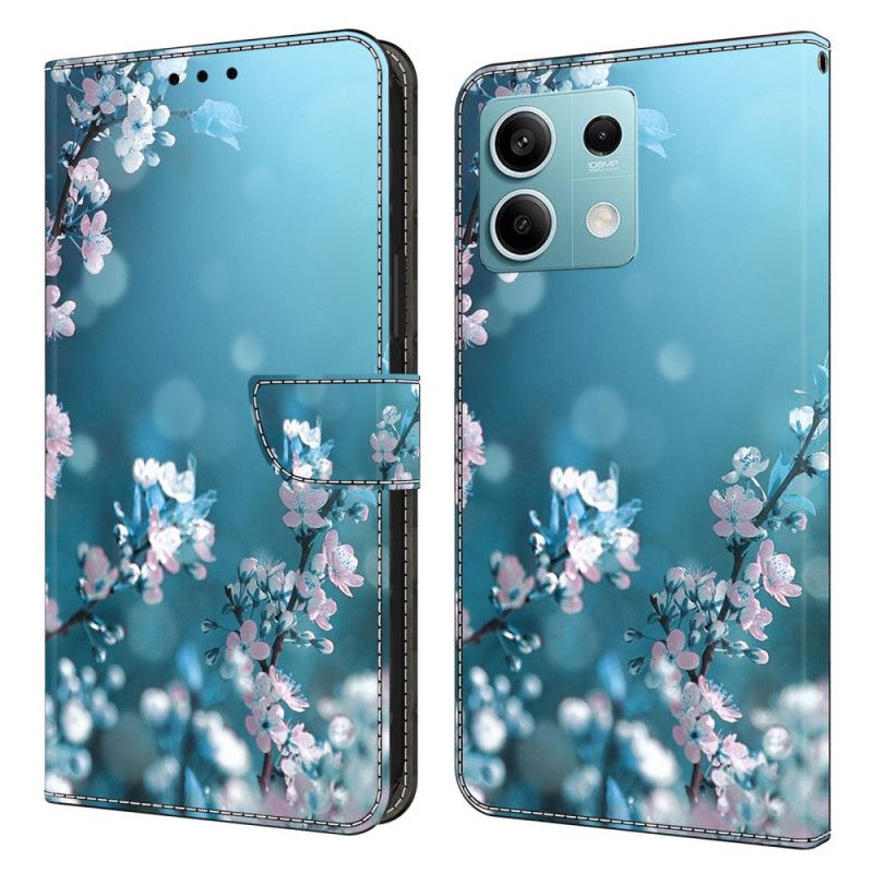 Kožený Kryt Xiaomi Redmi Note 13 5g Švestkové Květy