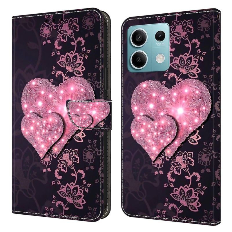 Peněženková Pouzdra Xiaomi Redmi Note 13 5g Kryty Na Mobil Krajkové Srdce