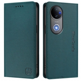 Kožené Pouzdro Folio Vivo V50 5g Rfid Ochrana A Nastavitelný Stojánek