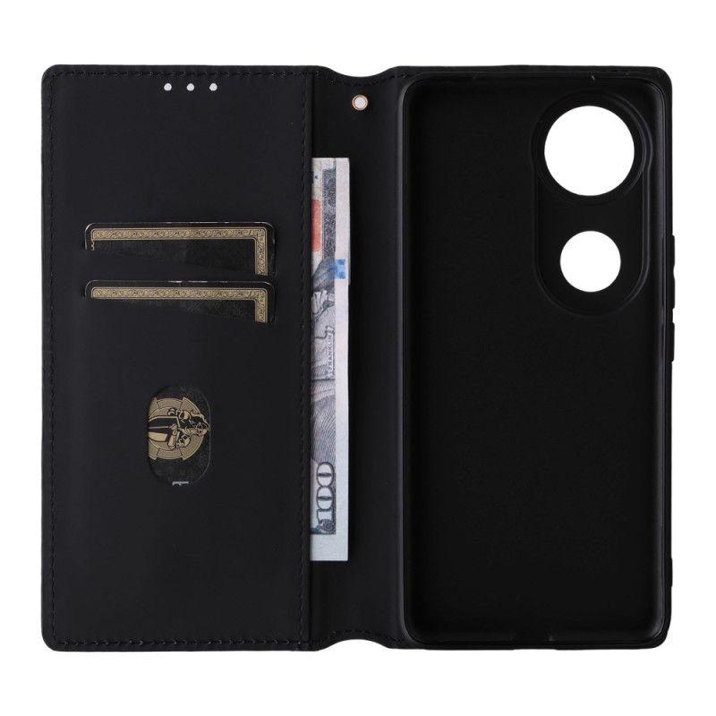 Kožené Pouzdro Vivo V50 5g Kryty Na Mobil S Potištěným Diamantovým Vzorem