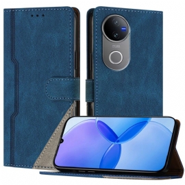 Kožený Kryt Vivo V50 5g Dvoubarevný Vzor