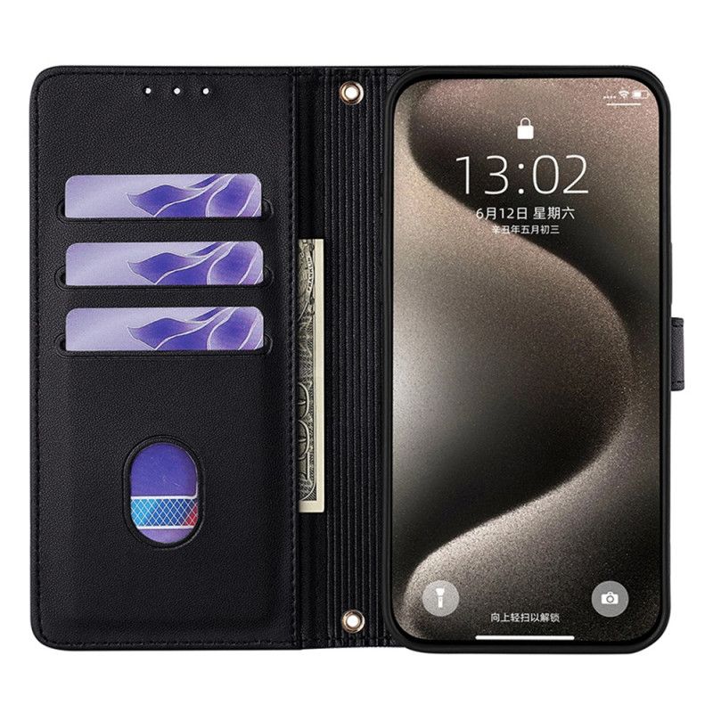 Kožený Kryt Vivo V50 5g Flitry A Ramenní Popruh