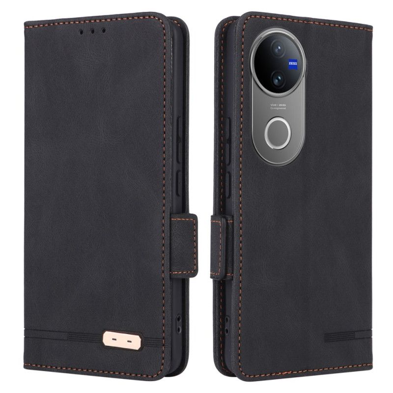 Kožený Kryt Vivo V50 5g Kovová Dekorace