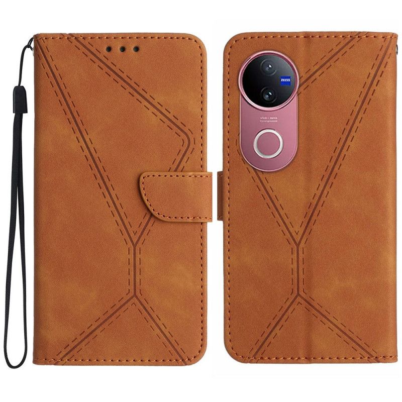 Kožený Kryt Vivo V50 5g Linky A Stahovací Šňůrky