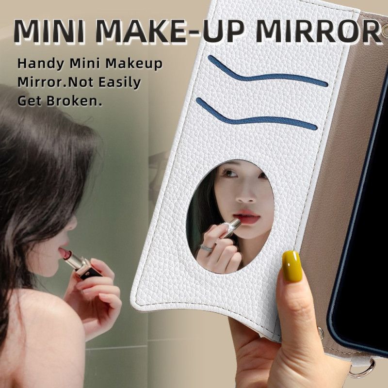 Kožený Kryt Vivo V50 5g Peněženka S Koženým Efektem A Řetízkem