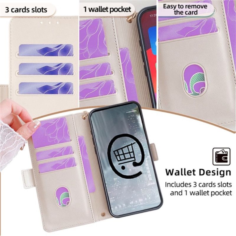 Kožený Kryt Vivo V50 5g Zlatá Spona A Ramenní Popruh