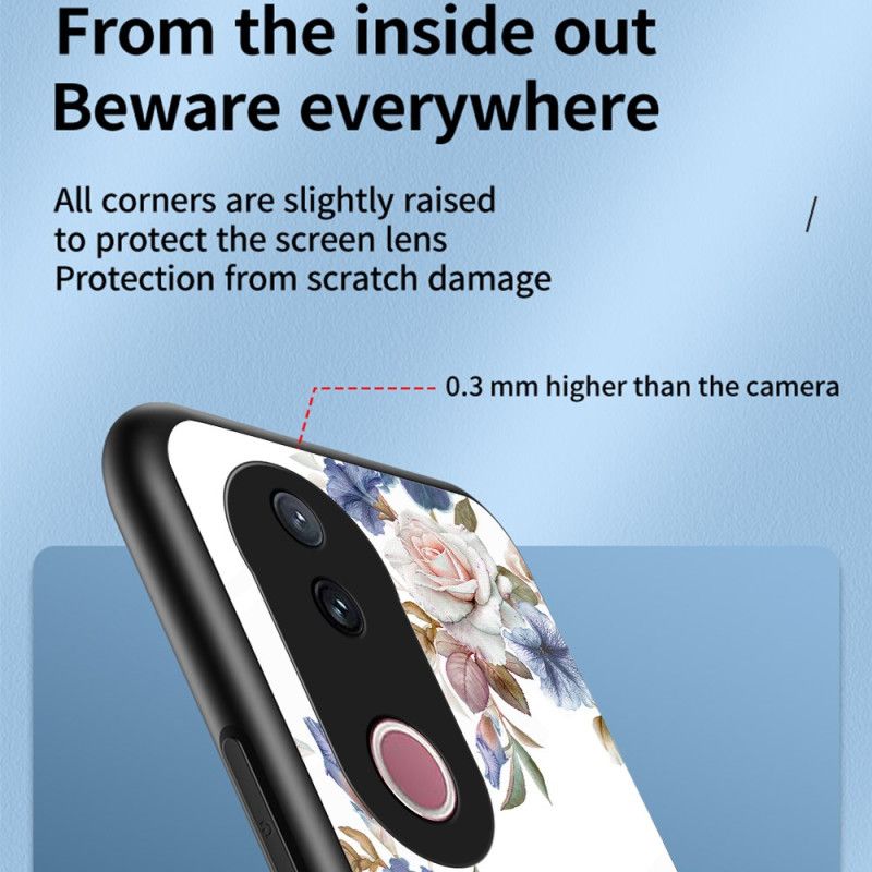 Kryt Na Vivo V50 5g Tvrzené Sklo S Květinovým Vzorem