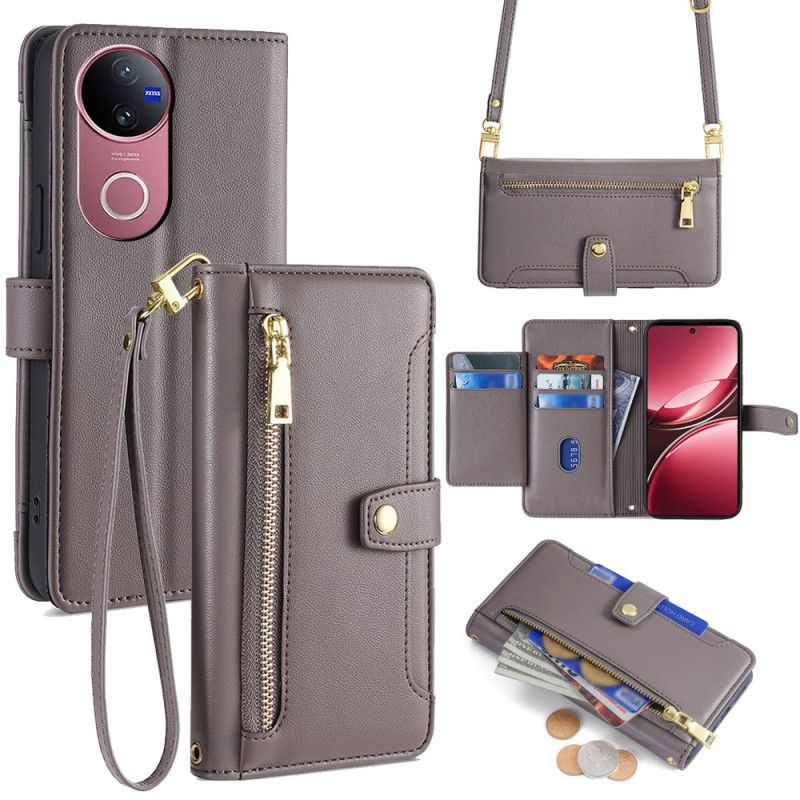 Peněženková Pouzdra Vivo V50 5g Peněženka S Popruhem A Ramenem