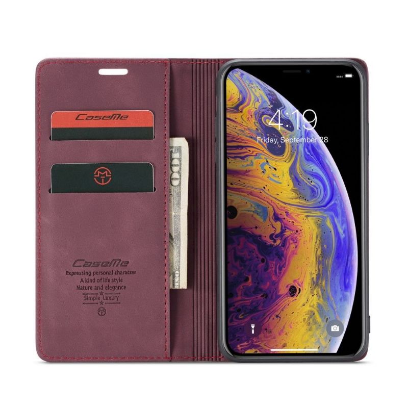 Flipové Pouzdro Na iPhone XS Max Golias Leather Effect - Červené Víno
