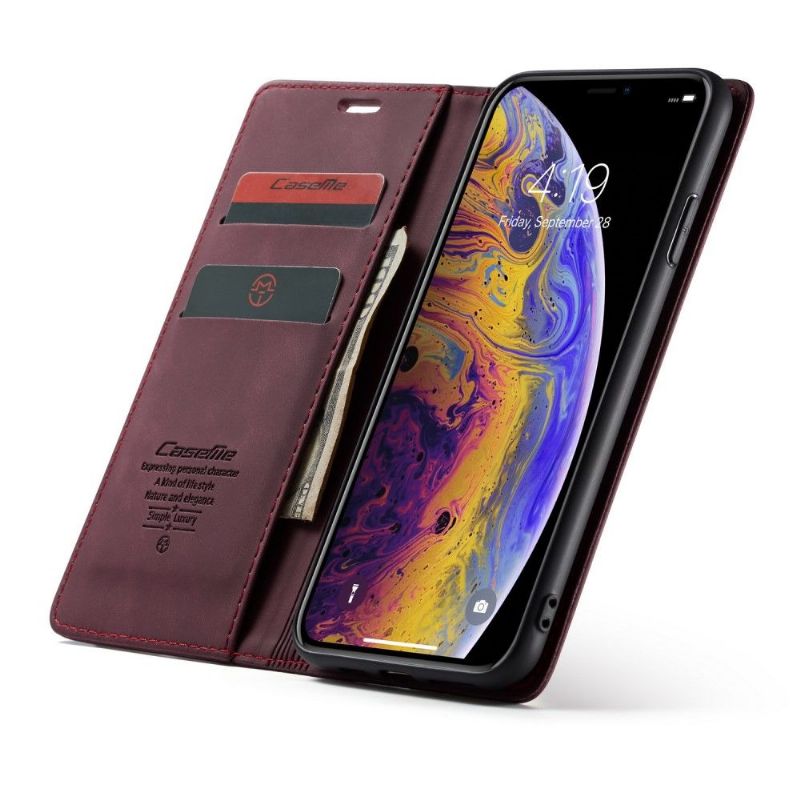 Flipové Pouzdro Na iPhone XS Max Golias Leather Effect - Červené Víno