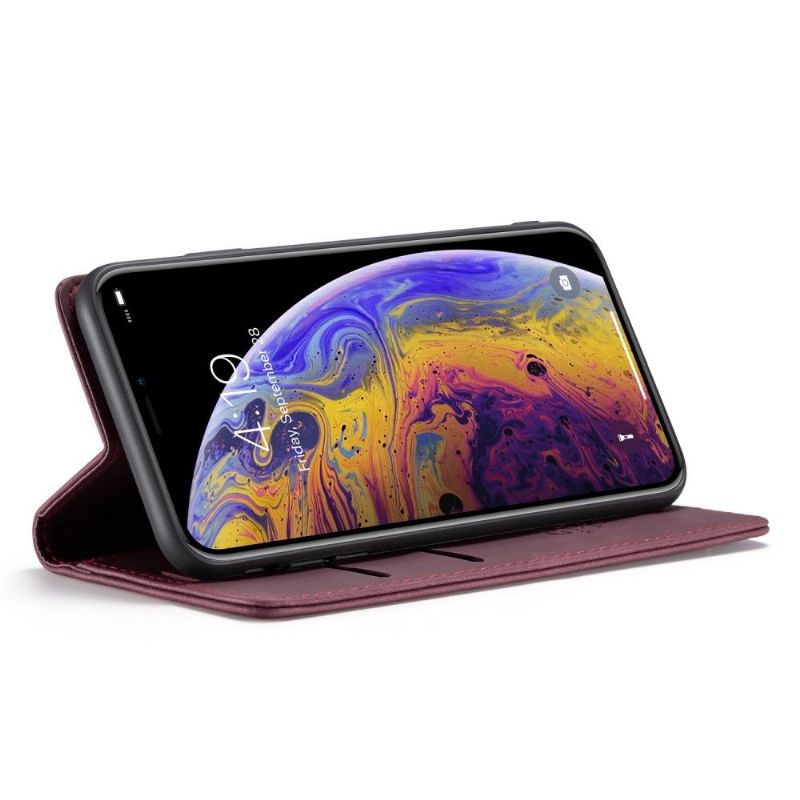 Flipové Pouzdro Na iPhone XS Max Golias Leather Effect - Červené Víno