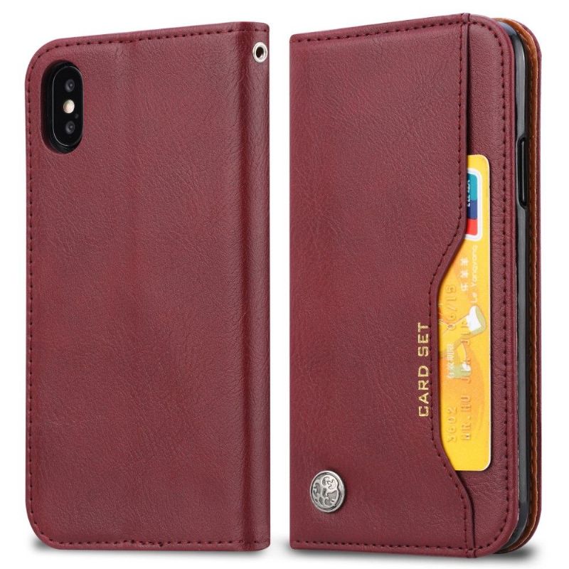 Flipové Pouzdro Na iPhone XS Max Kožený Efekt Pouzdra Na Stojan