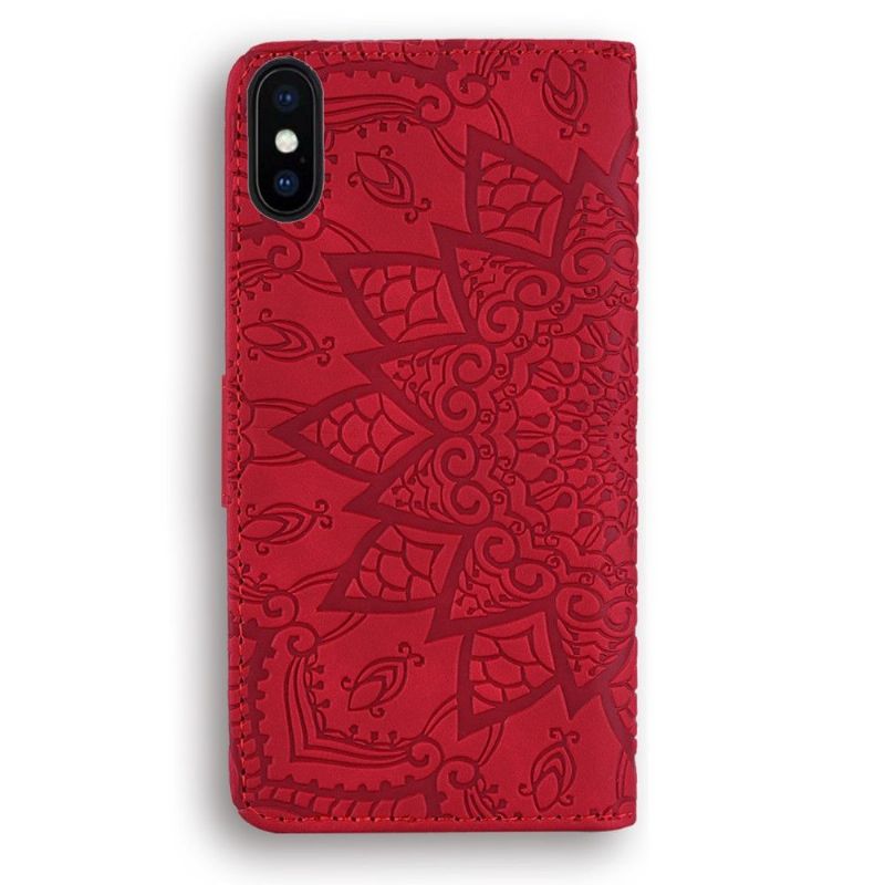 Kožené Pouzdro Na iPhone XS Max Leïla - Orientální Květina