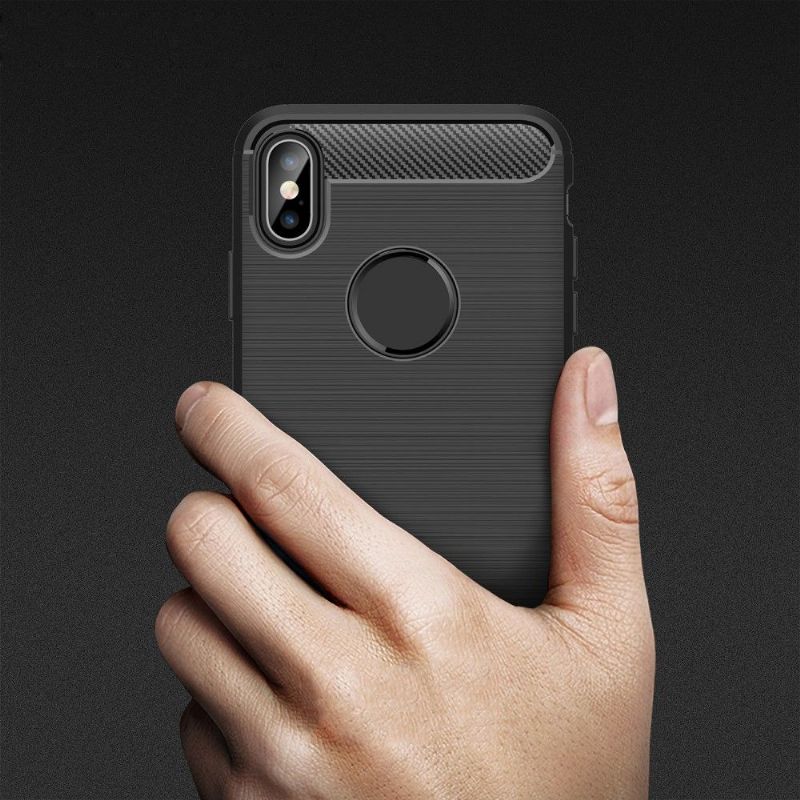 Kryt Na iPhone XS Max Flexibilní Kartáčovaný Efekt