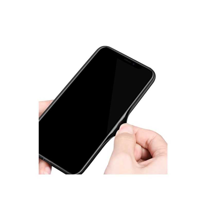 Kryt Na iPhone XS Max Kůže Potažená - Černá